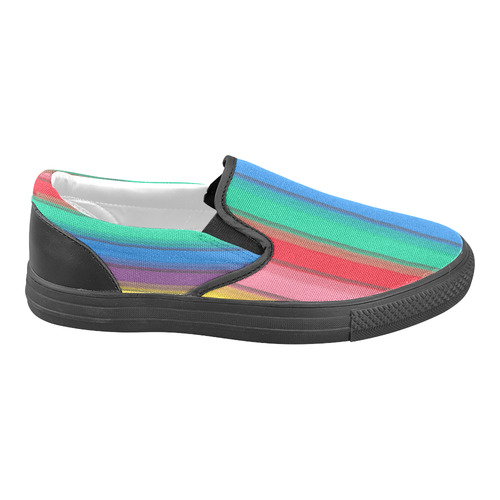 Colorful statement Women's Unusual Slip-on Canvas Shoes (Model 019)