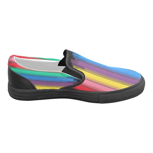 Colorful statement Women's Unusual Slip-on Canvas Shoes (Model 019)