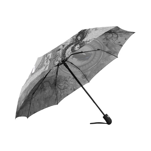 Awesome horse in black and white with flowers Auto-Foldable Umbrella (Model U04)