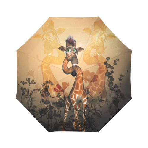 Funny, sweet giraffe Auto-Foldable Umbrella (Model U04)