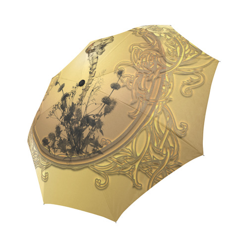 Awesome golden skull Auto-Foldable Umbrella (Model U04)