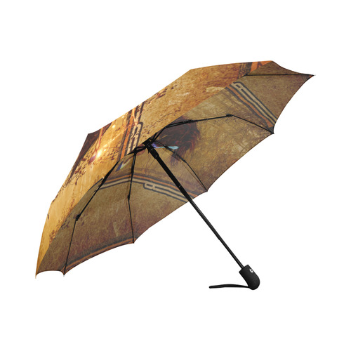 Awesome horse, vintage background Auto-Foldable Umbrella (Model U04)