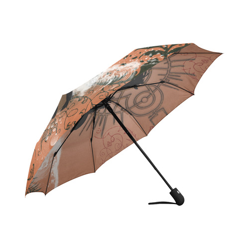 Black horse silhouette Auto-Foldable Umbrella (Model U04)