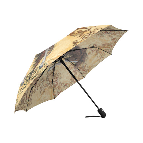 Wonderful brown horse Auto-Foldable Umbrella (Model U04)