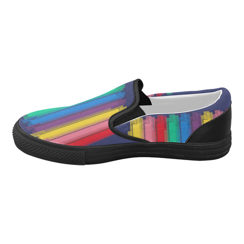 Colorful statement Women's Slip-on Canvas Shoes (Model 019)