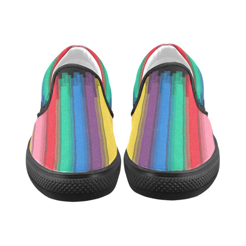 Colorful statement Women's Unusual Slip-on Canvas Shoes (Model 019)