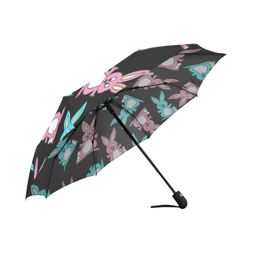 Blue and Pink Bunny Rabbits Auto-Foldable Umbrella (Model U04)