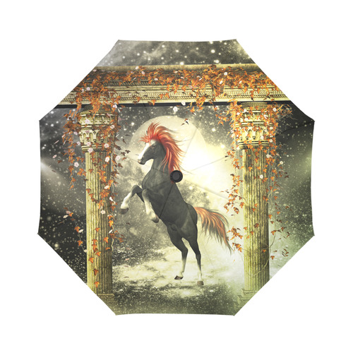 Wild horse in a fantasy world Auto-Foldable Umbrella (Model U04)