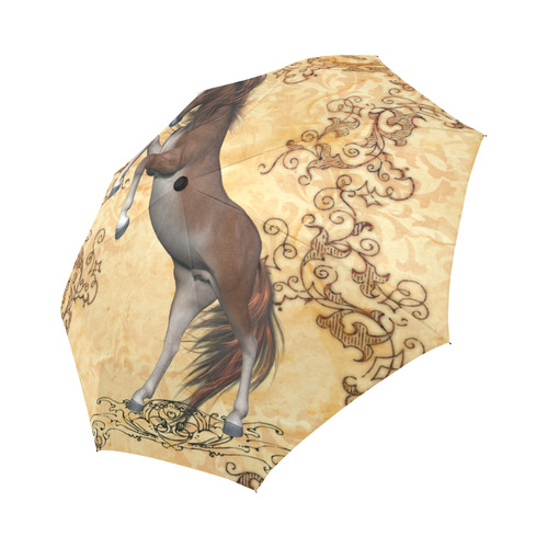 Wonderful brown horse Auto-Foldable Umbrella (Model U04)