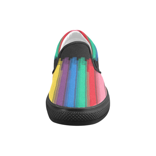 Colorful statement Women's Unusual Slip-on Canvas Shoes (Model 019)