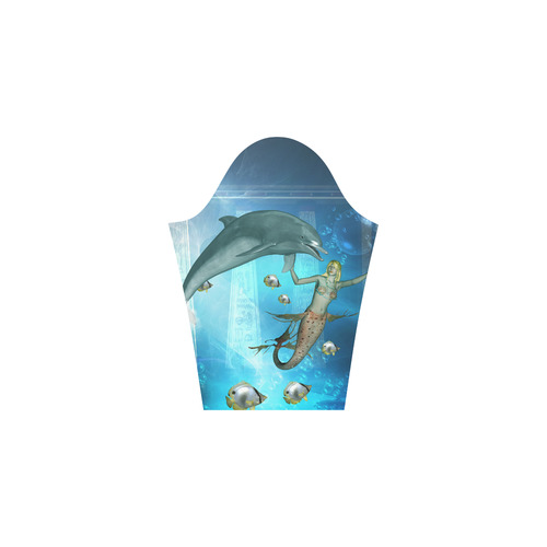 Underwater, dolphin with mermaid 3/4 Sleeve Sundress (D23)