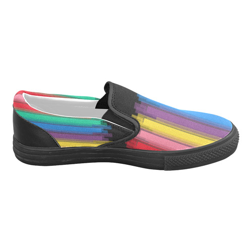 Colorful statement Women's Unusual Slip-on Canvas Shoes (Model 019)