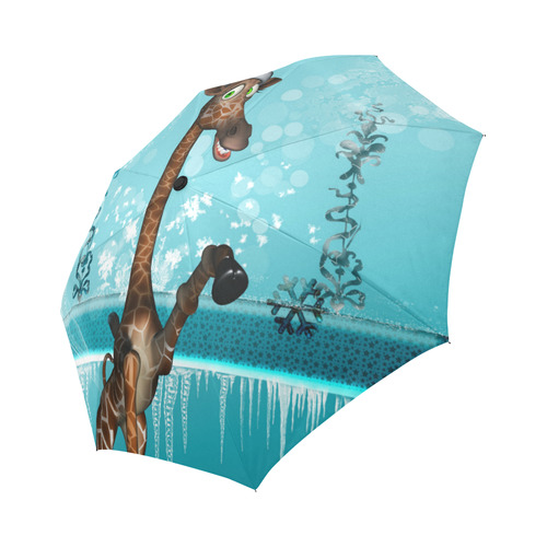 Funny christmas giraffe Auto-Foldable Umbrella (Model U04)