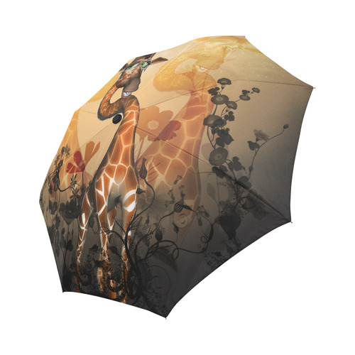 Funny, sweet giraffe Auto-Foldable Umbrella (Model U04)