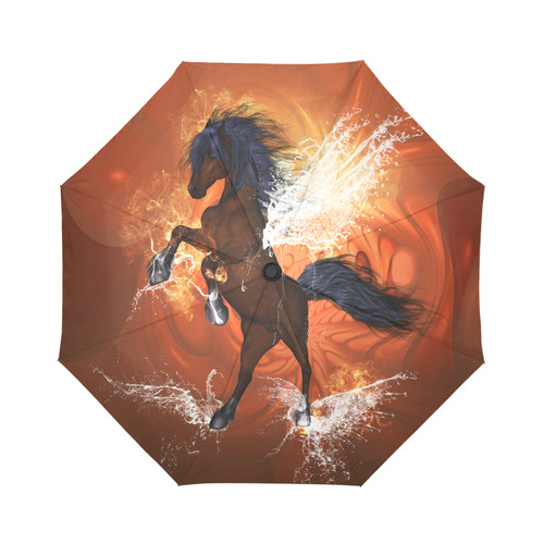 Horse with water wngs Auto-Foldable Umbrella (Model U04)
