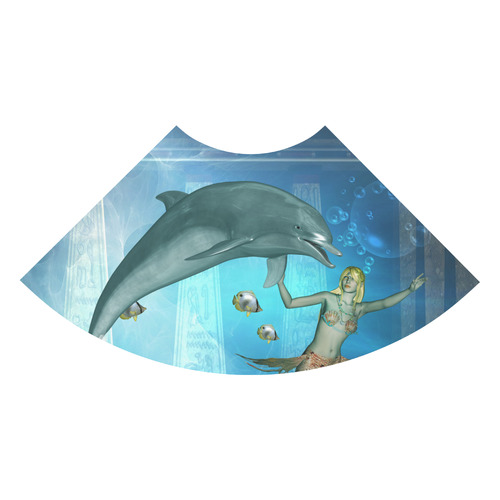 Underwater, dolphin with mermaid 3/4 Sleeve Sundress (D23)