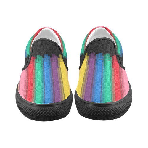 Colorful statement Women's Unusual Slip-on Canvas Shoes (Model 019)