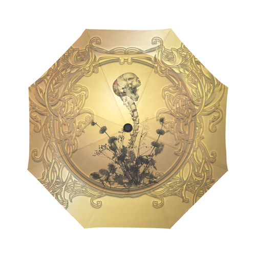 Awesome golden skull Auto-Foldable Umbrella (Model U04)