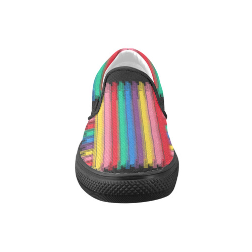 Colorful statement Women's Unusual Slip-on Canvas Shoes (Model 019)