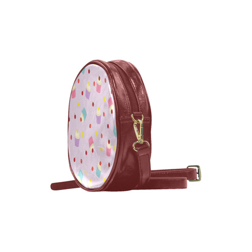 Fruity Cupcakes Round Sling Bag (Model 1647)