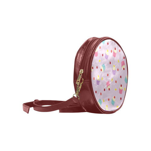 Fruity Cupcakes Round Sling Bag (Model 1647)