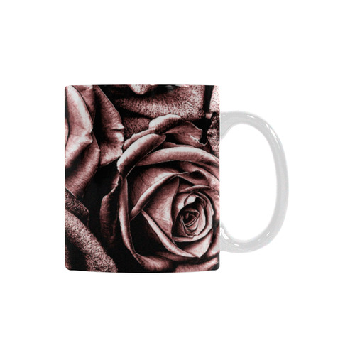 Vintage Rose Pink Roses White Mug(11OZ)