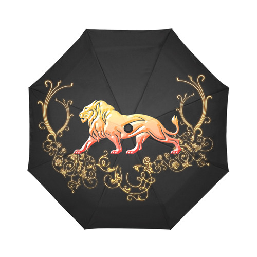 Awesome lion in gold and black Auto-Foldable Umbrella (Model U04)