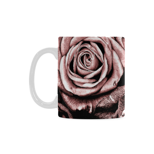 Vintage Rose Pink Roses White Mug(11OZ)