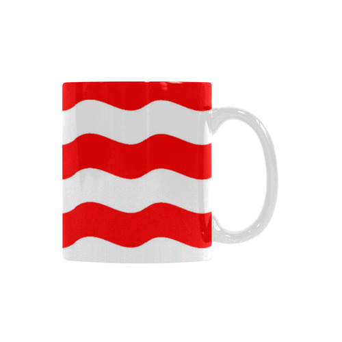 Wavy American Flag White Mug(11OZ)