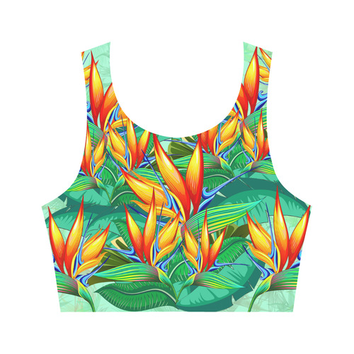 Bird of Paradise Flower Exotic Nature Women's Crop Top (Model T42)