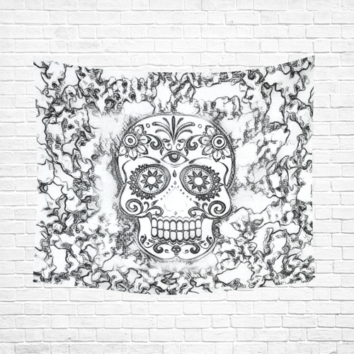 skull 1116 Cotton Linen Wall Tapestry 60"x 51"