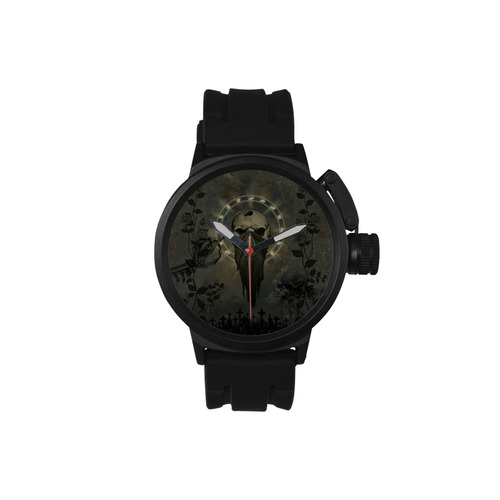 The creepy skull with spider Men's Sports Watch(Model 309)