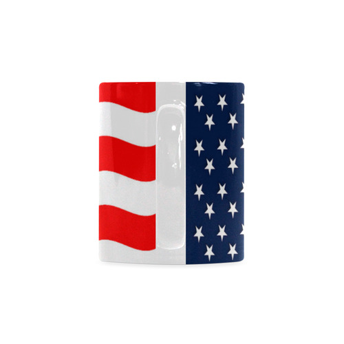 Wavy American Flag White Mug(11OZ)