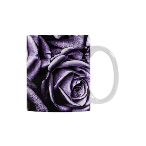 Vintage Purple Roses White Mug(11OZ)