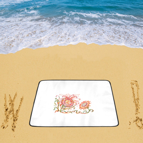 flor precolombina Beach Mat 78"x 60"