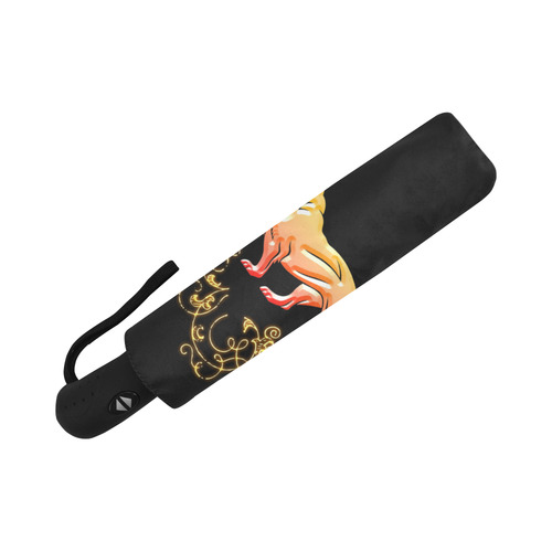 Awesome lion in gold and black Auto-Foldable Umbrella (Model U04)