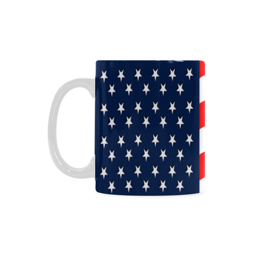 Wavy American Flag White Mug(11OZ)