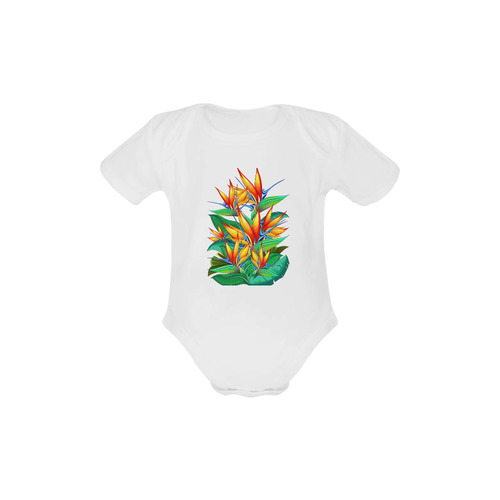 Bird of Paradise Flower Exotic Nature Baby Powder Organic Short Sleeve One Piece (Model T28)