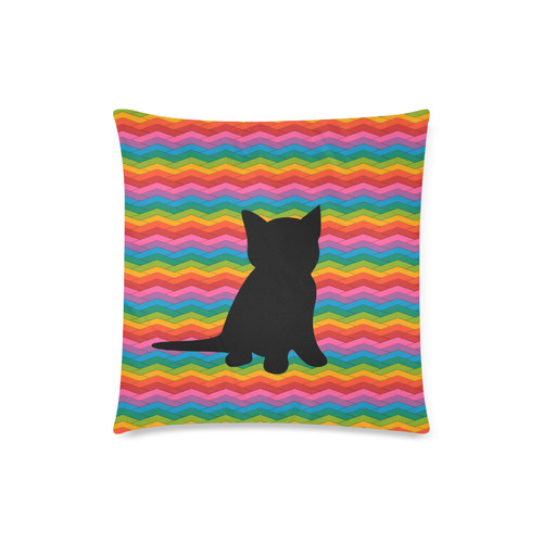 Lovely Kitten Shape Custom Zippered Pillow Case 18"x18" (one side)