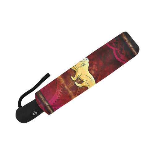 Golden lion on vintage background Auto-Foldable Umbrella (Model U04)