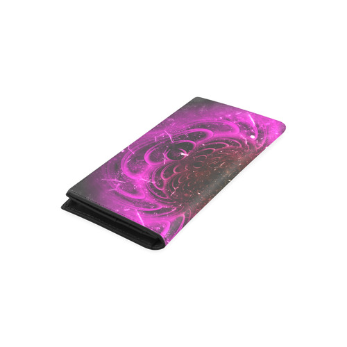 Abstract design in purple colors Women's Leather Wallet (Model 1611)