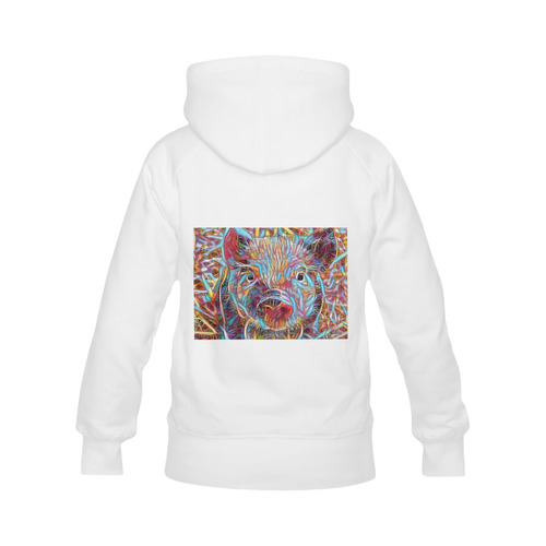 Animal ArtStudio- funky piglet by Jamcolors Women's Classic Hoodies (Model H07)