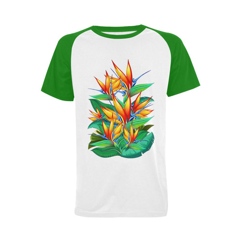 Bird of Paradise Flower Exotic Nature Men's Raglan T-shirt Big Size (USA Size) (Model T11)
