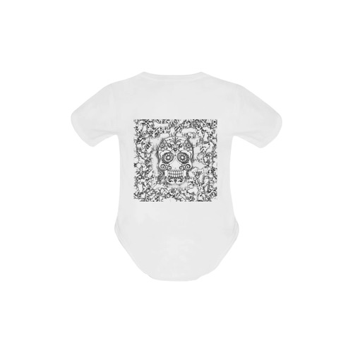 skull 1116 Baby Powder Organic Short Sleeve One Piece (Model T28)