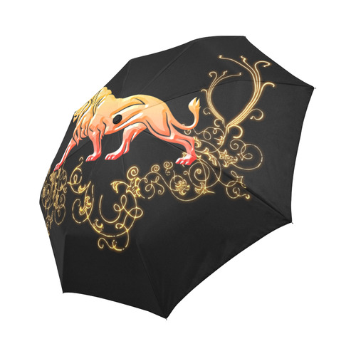 Awesome lion in gold and black Auto-Foldable Umbrella (Model U04)