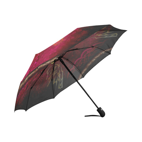 Golden lion on vintage background Auto-Foldable Umbrella (Model U04)