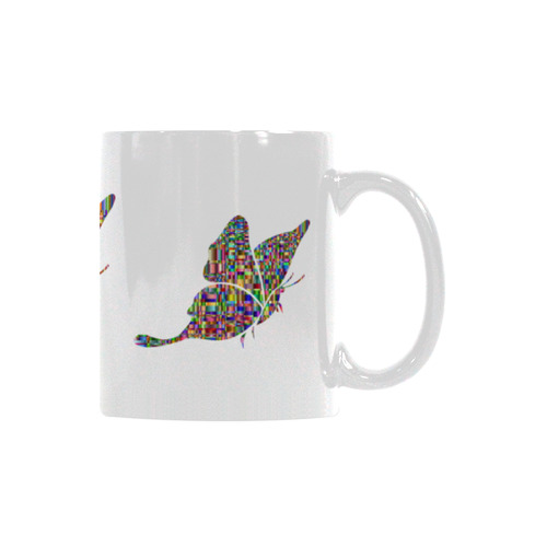 Abstract Squares Butterfly White Mug(11OZ)