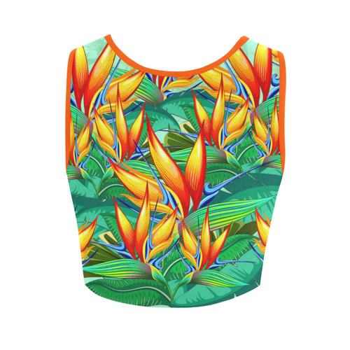 Bird of Paradise Flower Exotic Nature Women's Crop Top (Model T42)