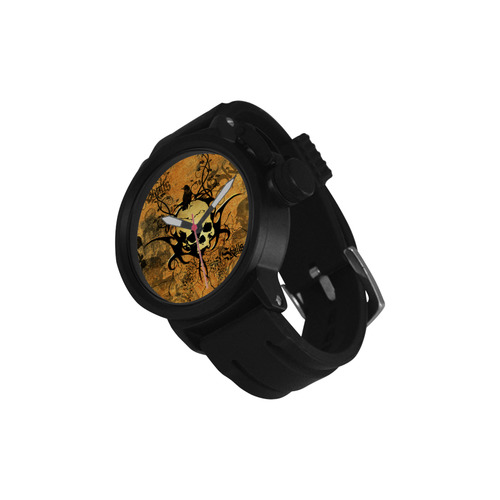 Awesome skull with tribal Men's Sports Watch(Model 309)