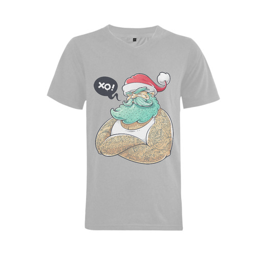 Hipster Santa Claus, Christmas Men's V-Neck T-shirt  Big Size(USA Size) (Model T10)